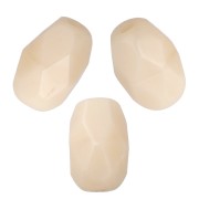 Faceted Olive-Shaped Beads, 6x4 mm - Opaque Beige, 25-pack