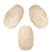 Faceted Olive-Shaped Beads, 6x4 mm - Opaque Beige, 25-pack