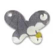 Butterfly 15x20mm Liberty Misti Dark Grey x1