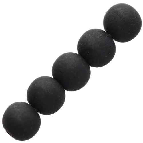 4mm Polaris round beads - Jet x20