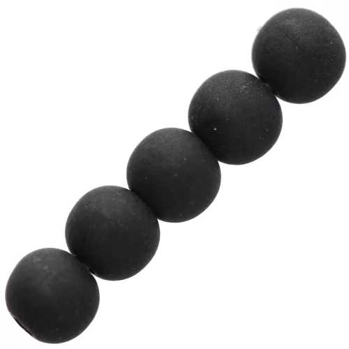 4mm Polaris round beads - Jet x20