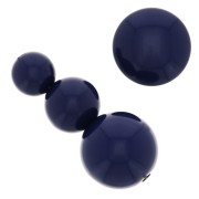 Assortment of 26 beads 8-10-14 mm & 2 cabochons in opaque resin - Navy Blue|raw }}