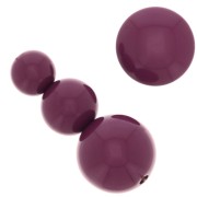 Assortment of 26 beads 8-10-14 mm & 2 cabochons in opaque resin - Aubergine|raw }}