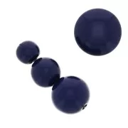 Assortment of 26 beads 6-8-10mm and 2 cabochons in opaque resin - Navy Blue x1