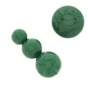 Assortment of 26 beads 6-8-10mm and 2 cabochons in opaque resin - Malachite x1