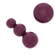 Assortment of 26 beads 6-8-10mm and 2 cabochons in opaque resin - Aubergine x1