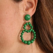 14mm Opaque resin cabochon - Malachite x1