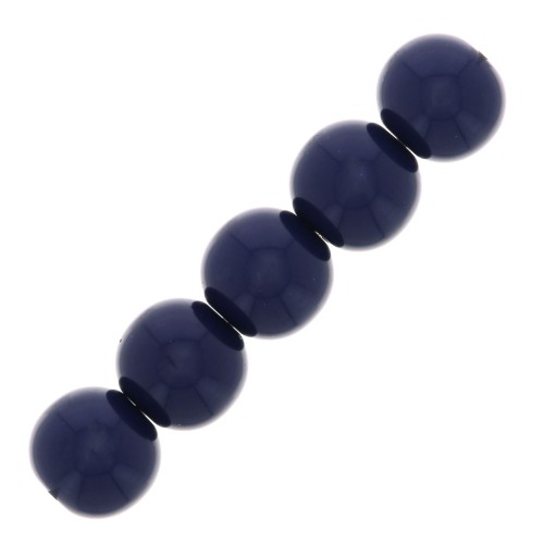 6mm Opaque resin bead - Navy Blue x10