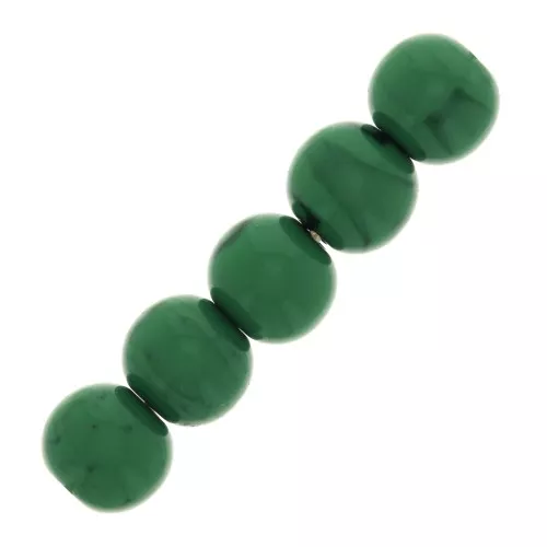 6mm Opaque resin bead - Malachite x10