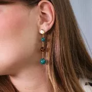 8mm Opaque resin bead - Malachite x1