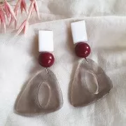 14mm Opaque resin bead - Wine lees x1