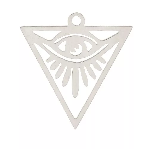 20x19mm Stainless steel Hollow triangle eye pendant x1