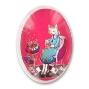 Cabochon 25x18mm Cat Dressmaking x1