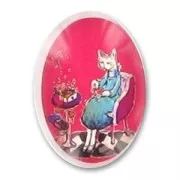 Cabochon 25x18mm Cat Dressmaking x1
