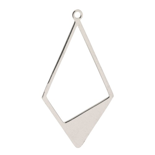 34x18mm Stainless Steel Hollow Rhombus Pendant x1