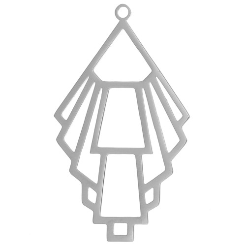 39x23mm 316L Stainless Steel Geometric Design Pendant x1