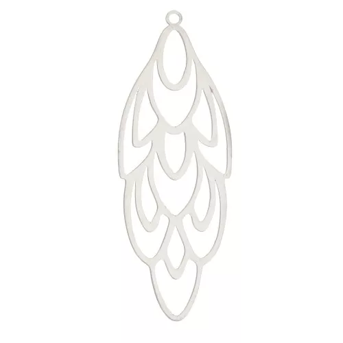 52x19mm Stainless steel Feather design pendant x1