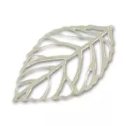 Light weight pendant leaf 35mm Silver tone x1