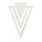 36x24mm Stainless steel 2-hole hollow triangle Pendant x1