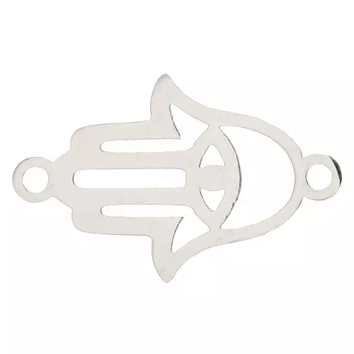 19x12mm Stainless Steel openwork connector - Hamsa hand x1