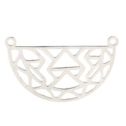 31x18mm Stainless steel Openwork semi-circular connector for necklace x1|raw }}