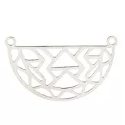 31x18mm Stainless steel Openwork semi-circular connector for necklace x1