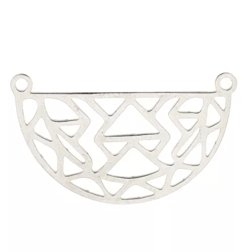 31x18mm Stainless steel Openwork semi-circular connector for necklace x1