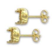 8mm Cabochon Earstuds without loop fine Gold plated x2