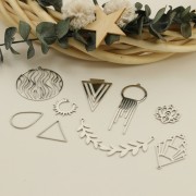 57x13mm Stainless steel connector for necklace - laurel wreath shape x1