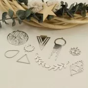 57x13mm Stainless steel connector for necklace - laurel wreath shape x1