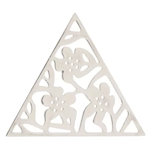 17x19mm Stainless Steel Openwork Triangle Flower Pendant/connector x1