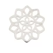 14 mm Openwork Flower Rosette Spacer - 316L Stainless Steel x1