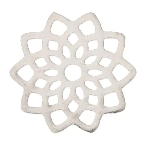 16.5mm Stainless steel Openwork rosette connector x1