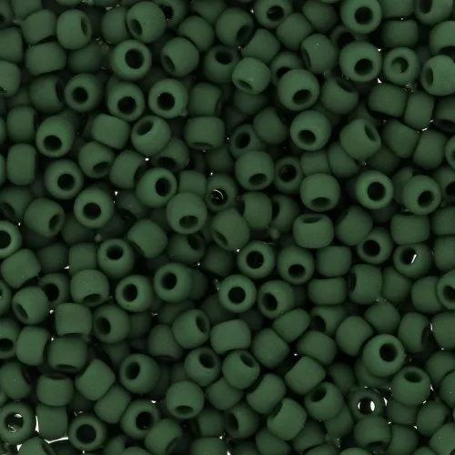 Toho Seed beads 11/0 TO11R47HF - Opaque Frosted Pine Green x8g