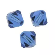 6mm Preciosa Crystal Bicones - MC Bead Rondell - Sapphire x12