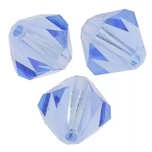 6mm Preciosa Crystal Bicones - MC Bead Rondell - Light Sapphire x12