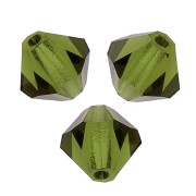 6mm Preciosa Crystal Bicones - MC Bead Rondell - Olivine x12