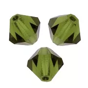 6mm Preciosa Crystal Bicones - MC Bead Rondell - Olivine x12