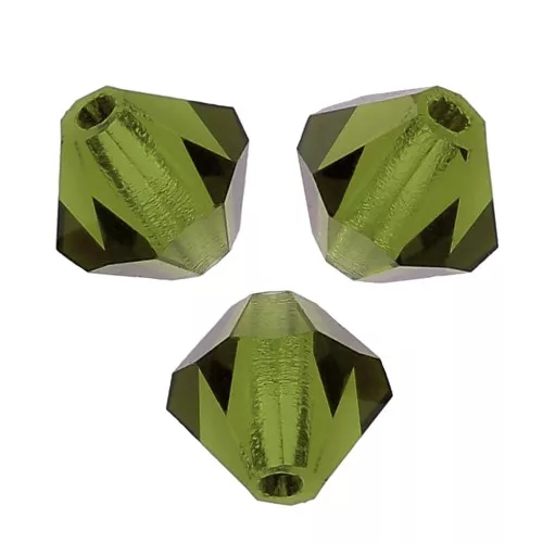6mm Preciosa Crystal Bicones - MC Bead Rondell - Olivine x12