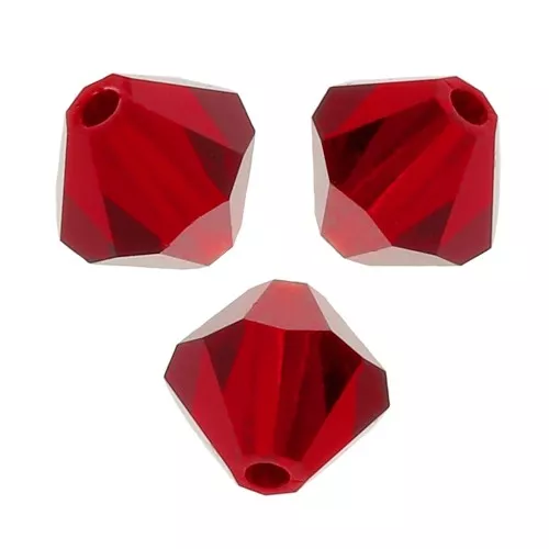 6mm Preciosa Crystal Bicones - MC Bead Rondell - Light Siam x12