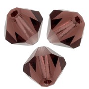 6mm Preciosa Crystal Bicones - MC Bead Rondell - Light Burgundy x12