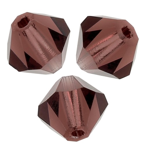 6mm Preciosa Crystal Bicones - MC Bead Rondell - Light Burgundy x12