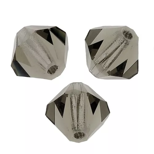 6mm Preciosa Crystal Bicones - MC Bead Rondell - Black Diamond x12
