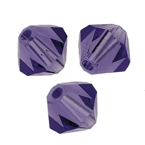 6mm Preciosa Crystal Bicones - MC Bead Rondell - Deep Tanzanite x12