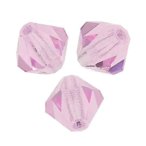 6mm Preciosa Crystal Bicones - MC Bead Rondell - Pink Sapphire x12