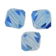 6mm Preciosa Crystal Bicones - MC Bead Rondell - Aquamarine x12