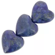 Beads Lapis Lazuli hearts bead 14mm x4
