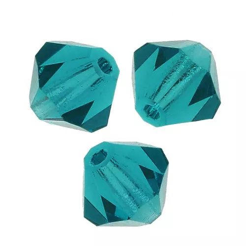 6mm Preciosa Crystal Bicones - MC Bead Rondell - Blue Zircon x12
