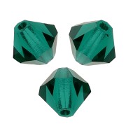 6mm Preciosa Crystal Bicones - MC Bead Rondell - Emerald x12
