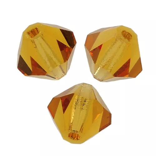 6mm Preciosa Crystal Bicones - MC Bead Rondell - Topaz x12